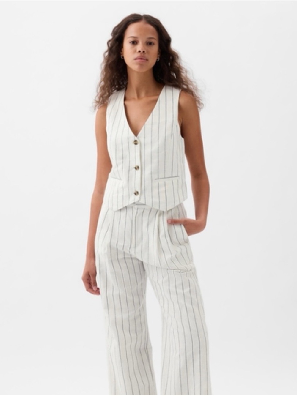 GAP Linen Pinstripe Vest